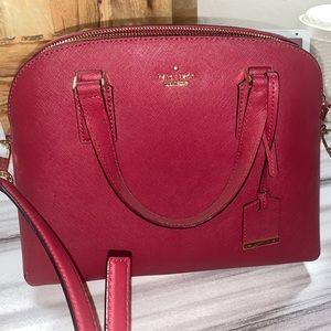 RED KATE SPADE CROSSBODY DOME SATCHEL